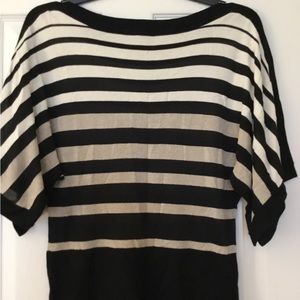 White House Black Market Women’s Small Blouse - Black Taupe Gold -Shimmers